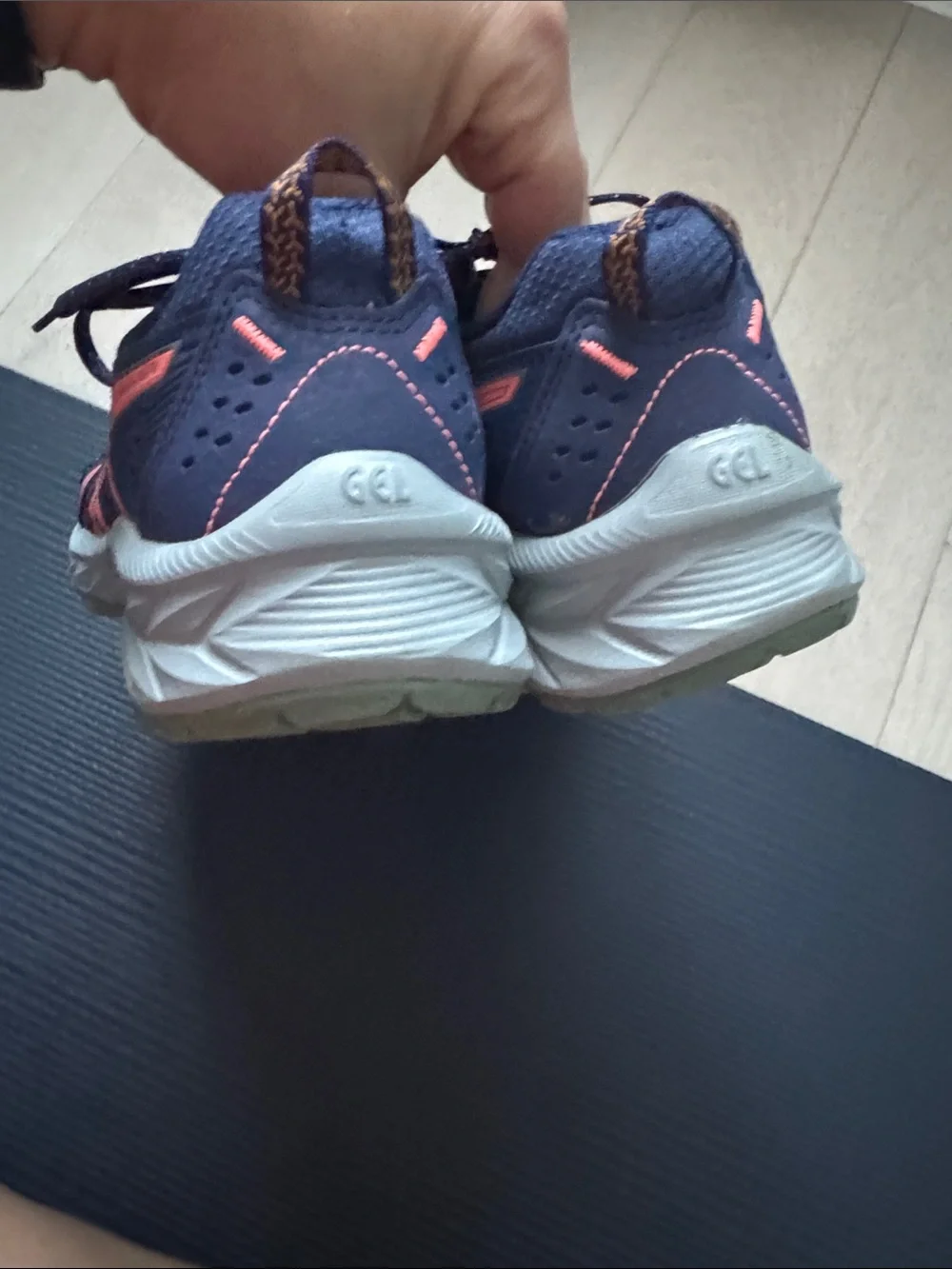 Asics Navy Sneakers with Coral Accents - Picture 4 of 10